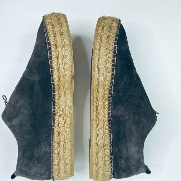 Eric Michael Womens Size 41 US 10-11 Serena Platform Espadrilles Gray Suede Zip - Picture 4 of 9